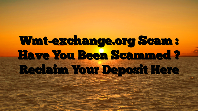 Wmt-exchange.org Scam : Have You Been Scammed ? Reclaim Your Deposit Here