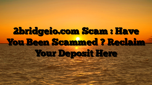 2bridgeio.com Scam : Have You Been Scammed ? Reclaim Your Deposit Here