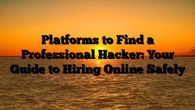 Platforms to Find a Professional Hacker: Your Guide to Hiring Online Safely