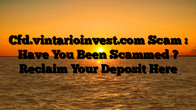 Cfd.vintarioinvest.com Scam : Have You Been Scammed ? Reclaim Your Deposit Here
