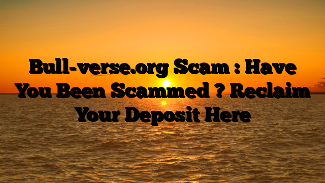 Bull-verse.org Scam : Have You Been Scammed ? Reclaim Your Deposit Here