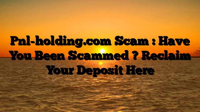Pnl-holding.com  Scam : Have You Been Scammed ? Reclaim Your Deposit Here