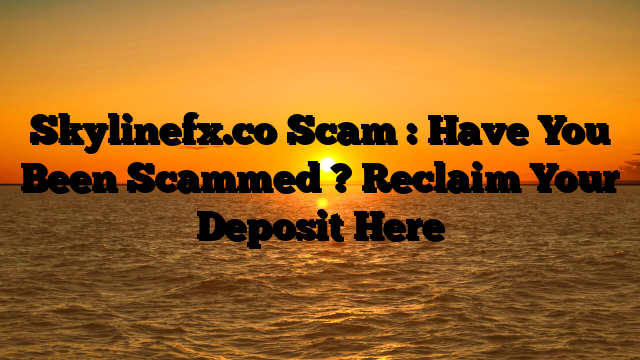 Skylinefx.co Scam : Have You Been Scammed ? Reclaim Your Deposit Here