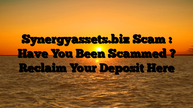 Synergyassets.biz Scam : Have You Been Scammed ? Reclaim Your Deposit Here