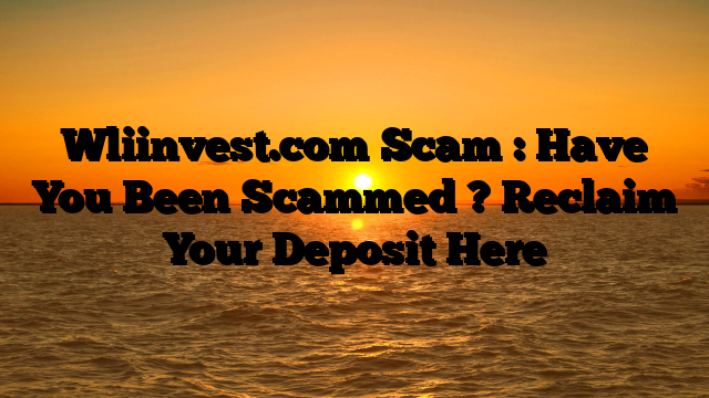 Wliinvest.com Scam : Have You Been Scammed ? Reclaim Your Deposit Here