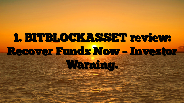 1. BITBLOCKASSET review: Recover Funds Now – Investor Warning.