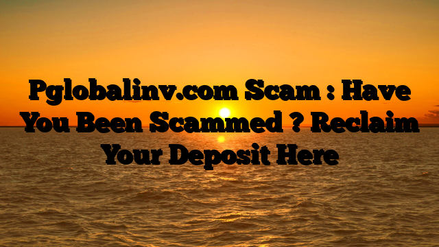 Pglobalinv.com Scam : Have You Been Scammed ? Reclaim Your Deposit Here