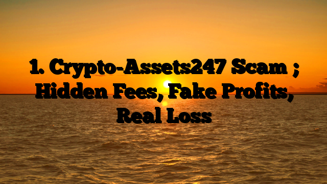 1. Crypto-Assets247 Scam ; Hidden Fees, Fake Profits, Real Loss
