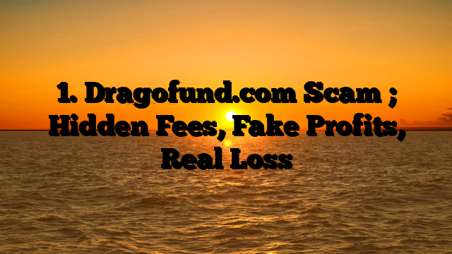 1. Dragofund.com Scam ; Hidden Fees, Fake Profits, Real Loss