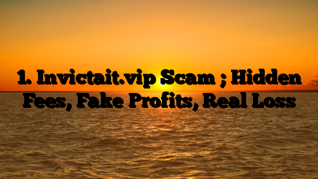 1. Invictait.vip Scam ; Hidden Fees, Fake Profits, Real Loss