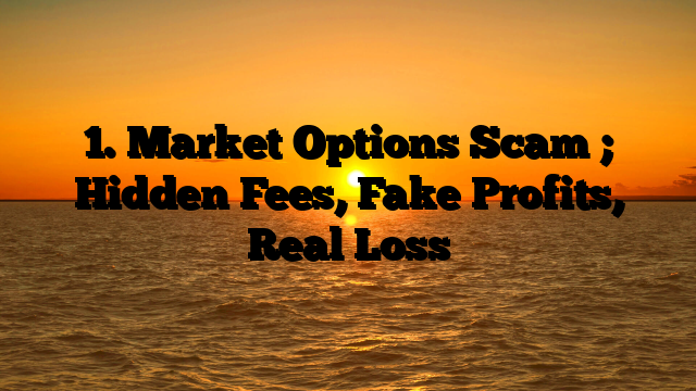 1. Market Options Scam ; Hidden Fees, Fake Profits, Real Loss