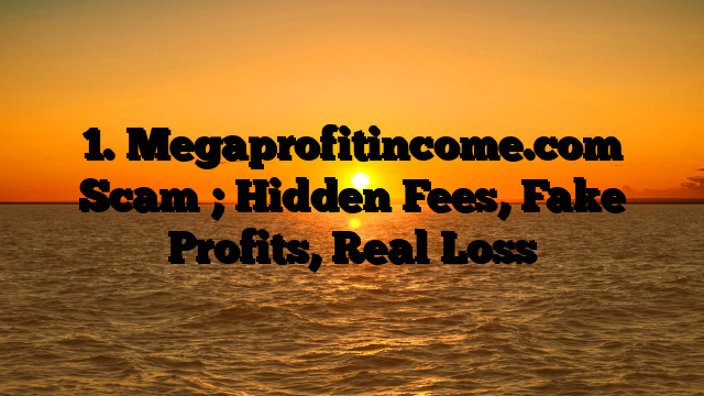 1. Megaprofitincome.com Scam ; Hidden Fees, Fake Profits, Real Loss