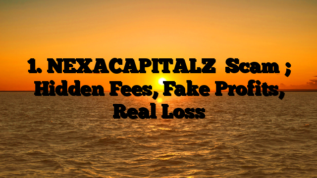 1. NEXACAPITALZ Scam ; Hidden Fees, Fake Profits, Real Loss