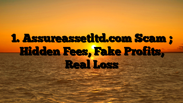 1. Assureassetltd.com Scam ; Hidden Fees, Fake Profits, Real Loss