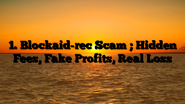 1. Blockaid-rec Scam ; Hidden Fees, Fake Profits, Real Loss