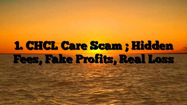 1. CHCL Care Scam ; Hidden Fees, Fake Profits, Real Loss