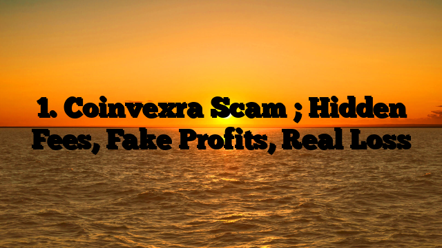 1. Coinvexra Scam ; Hidden Fees, Fake Profits, Real Loss