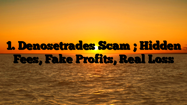 1. Denosetrades Scam ; Hidden Fees, Fake Profits, Real Loss