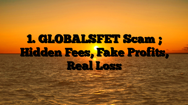 1. GLOBALSFET Scam ; Hidden Fees, Fake Profits, Real Loss