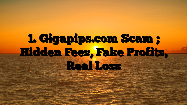 1. Gigapips.com  Scam ; Hidden Fees, Fake Profits, Real Loss