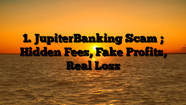 1. JupiterBanking Scam ; Hidden Fees, Fake Profits, Real Loss