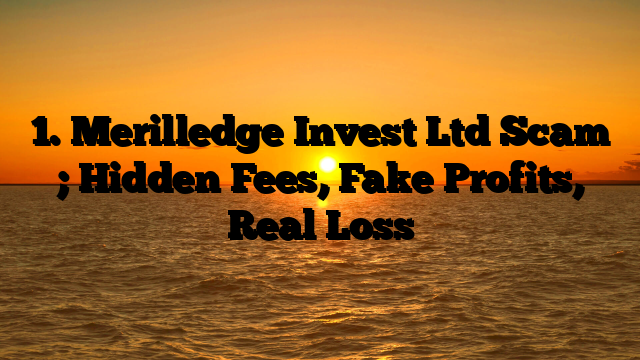 1. Merilledge Invest Ltd Scam ; Hidden Fees, Fake Profits, Real Loss