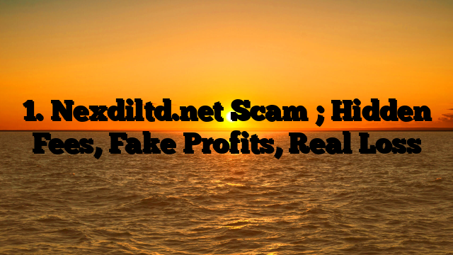 1. Nexdiltd.net Scam ; Hidden Fees, Fake Profits, Real Loss