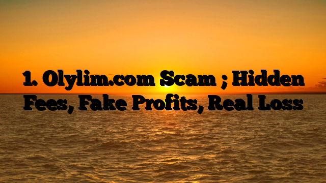 1. Olylim.com Scam ; Hidden Fees, Fake Profits, Real Loss