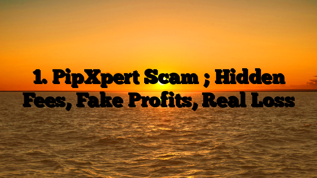 1. PipXpert Scam ; Hidden Fees, Fake Profits, Real Loss