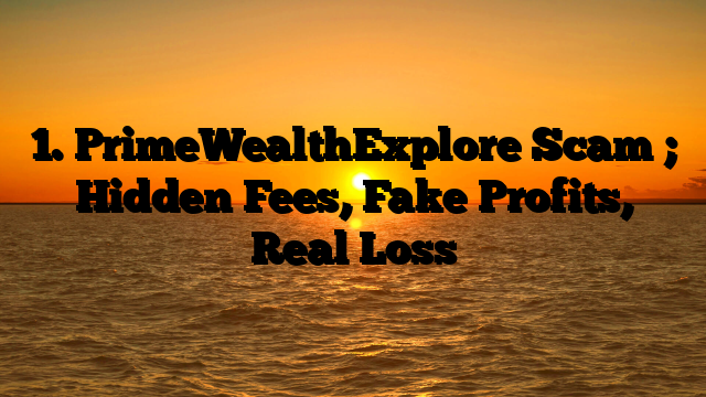 1. PrimeWealthExplore Scam ; Hidden Fees, Fake Profits, Real Loss