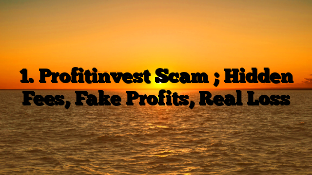 1. Profitinvest Scam ; Hidden Fees, Fake Profits, Real Loss