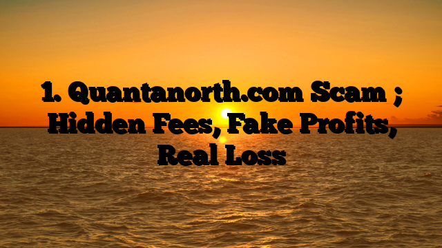 1. Quantanorth.com Scam ; Hidden Fees, Fake Profits, Real Loss