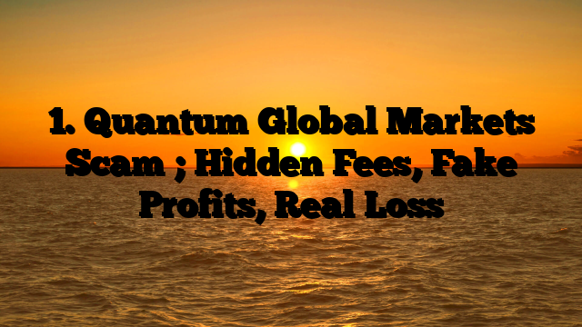 1. Quantum Global Markets Scam ; Hidden Fees, Fake Profits, Real Loss
