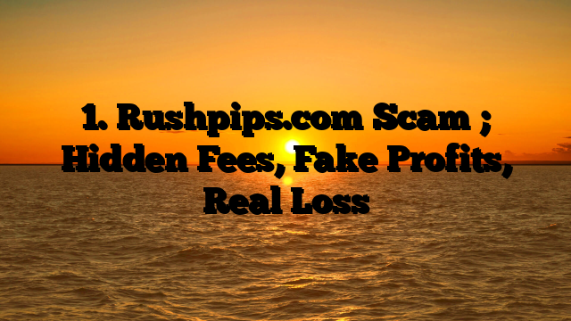 1. Rushpips.com Scam ; Hidden Fees, Fake Profits, Real Loss