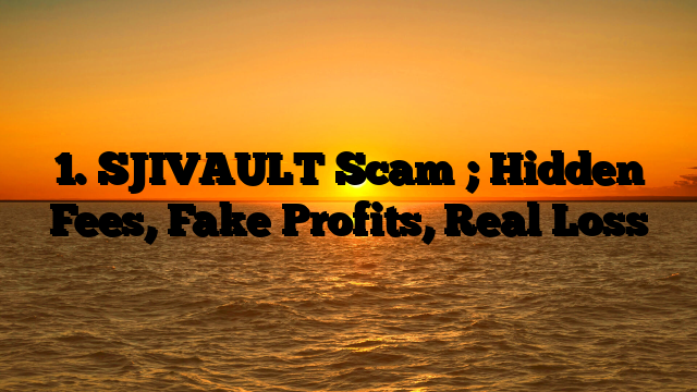 1. SJIVAULT Scam ; Hidden Fees, Fake Profits, Real Loss