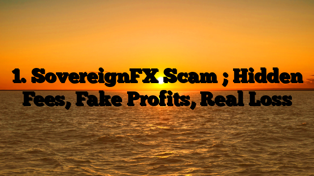 1. SovereignFX Scam ; Hidden Fees, Fake Profits, Real Loss