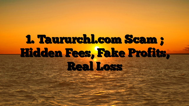 1. Taururchl.com Scam ; Hidden Fees, Fake Profits, Real Loss