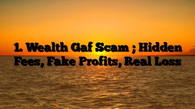 1. Wealth Gaf Scam ; Hidden Fees, Fake Profits, Real Loss