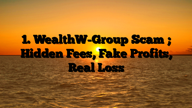 1. WealthW-Group Scam ; Hidden Fees, Fake Profits, Real Loss