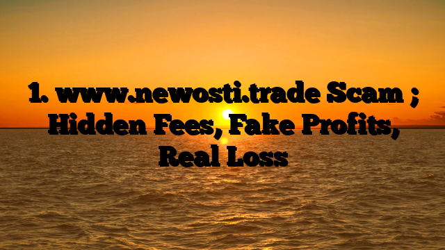 1. www.newosti.trade Scam ; Hidden Fees, Fake Profits, Real Loss