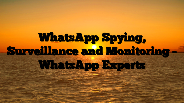 WhatsApp Spying, Surveillance and Monitoring – WhatsApp Experts
