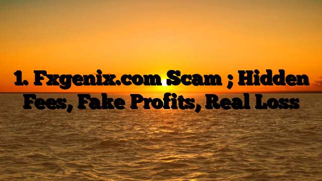 1. Fxgenix.com Scam ; Hidden Fees, Fake Profits, Real Loss