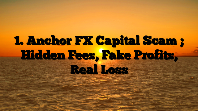 1. Anchor FX Capital Scam ; Hidden Fees, Fake Profits, Real Loss