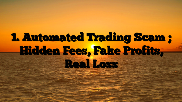 1. Automated Trading Scam ; Hidden Fees, Fake Profits, Real Loss