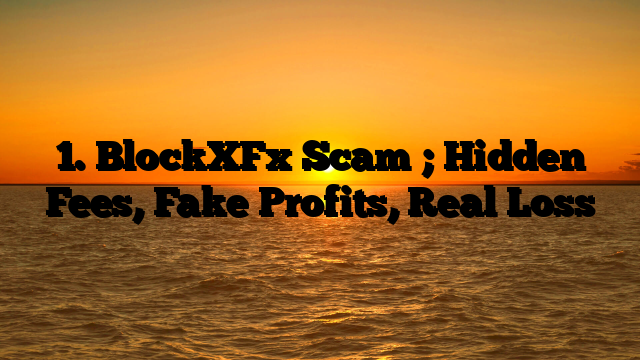 1. BlockXFx Scam ; Hidden Fees, Fake Profits, Real Loss