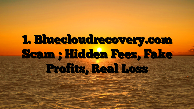1. Bluecloudrecovery.com Scam ; Hidden Fees, Fake Profits, Real Loss
