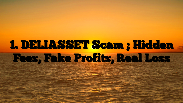 1. DELIASSET Scam ; Hidden Fees, Fake Profits, Real Loss