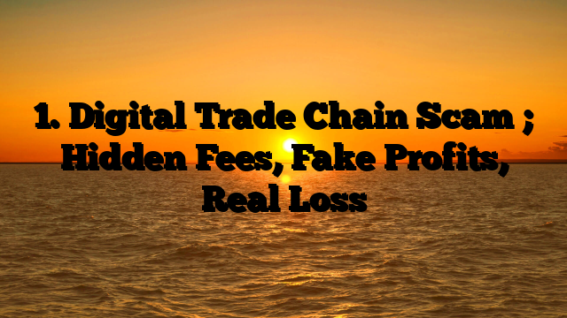 1. Digital Trade Chain Scam ; Hidden Fees, Fake Profits, Real Loss