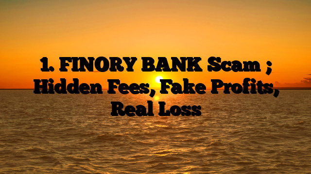 1. FINORY BANK Scam ; Hidden Fees, Fake Profits, Real Loss