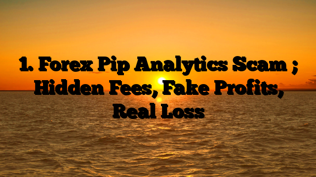 1. Forex Pip Analytics Scam ; Hidden Fees, Fake Profits, Real Loss